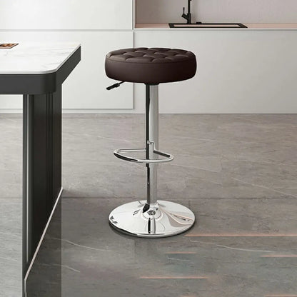 Tabourets de bar pivotants réglables revêtus de cuir