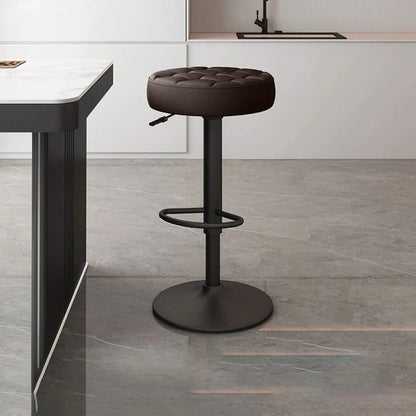 Tabourets de bar pivotants réglables revêtus de cuir