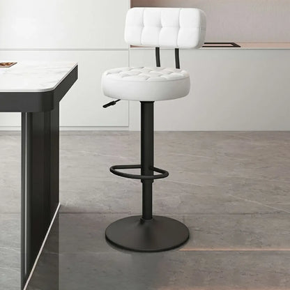 Tabourets de bar pivotants réglables revêtus de cuir