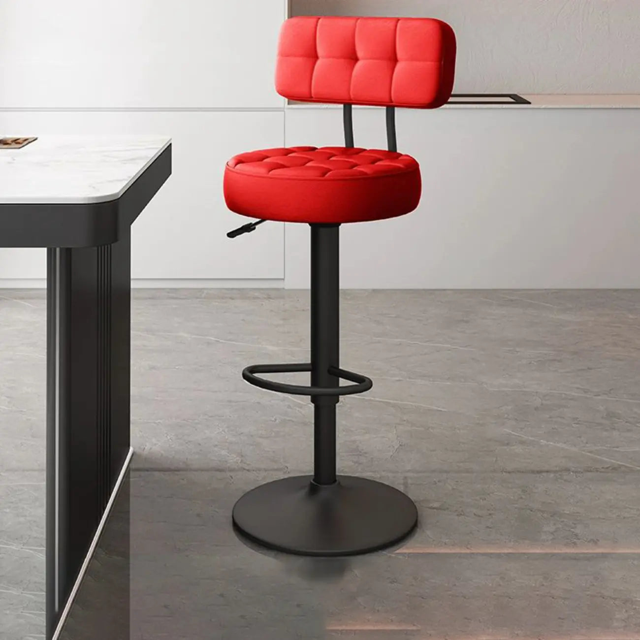 Tabourets de bar pivotants réglables revêtus de cuir