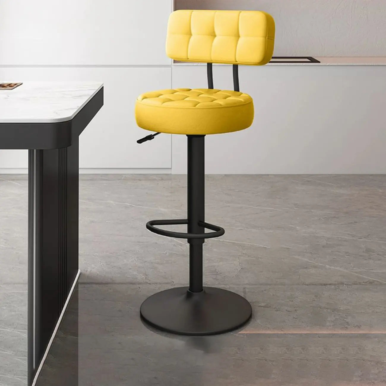 Tabourets de bar pivotants réglables revêtus de cuir