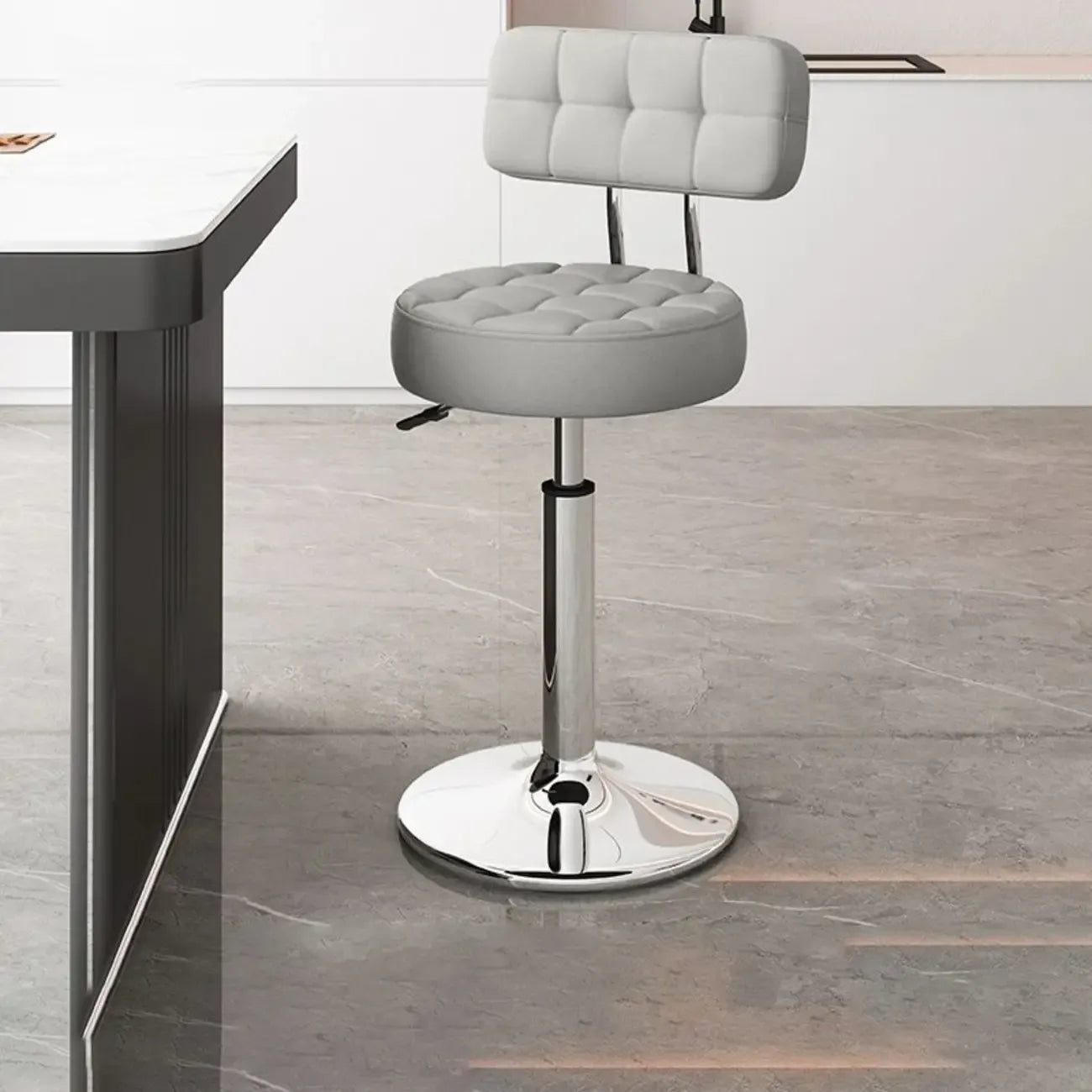 Tabourets de bar pivotants réglables revêtus de cuir