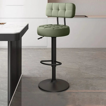 Tabourets de bar pivotants réglables revêtus de cuir