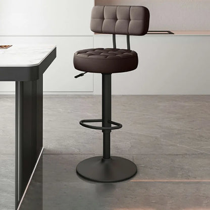 Tabourets de bar pivotants réglables revêtus de cuir