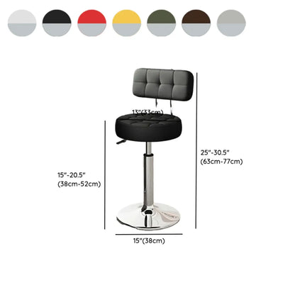 Tabourets de bar pivotants réglables revêtus de cuir