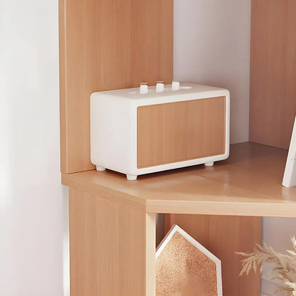 Bibliothèque d'angle moderne à 7 étagères en bois blanc