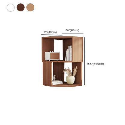 Bibliothèque d'angle moderne à 7 étagères en bois blanc