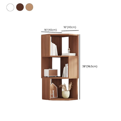 Bibliothèque d'angle moderne à 7 étagères en bois blanc