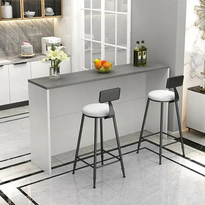 Table de bar élégante avec plateau en pierre et bois pour salon