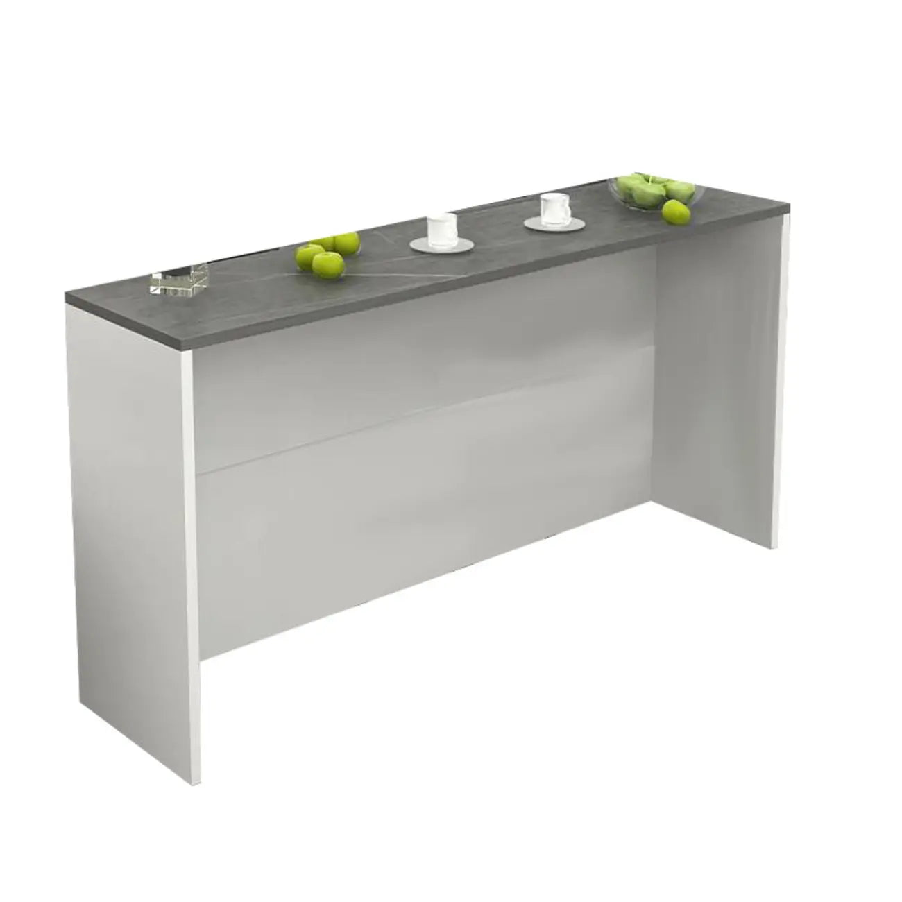 Table de bar élégante avec plateau en pierre et bois pour salon