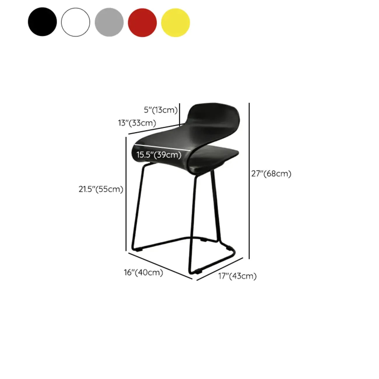 Tabouret de bar haut de comptoir élégant et durable en acrylique, sans dossier