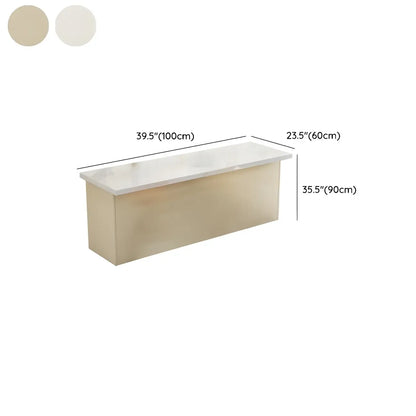 Tables de bar modernes en bois imitation marbre blanc avec rangement