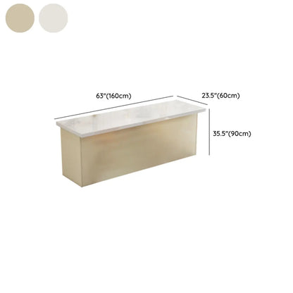 Tables de bar modernes en bois imitation marbre blanc avec rangement