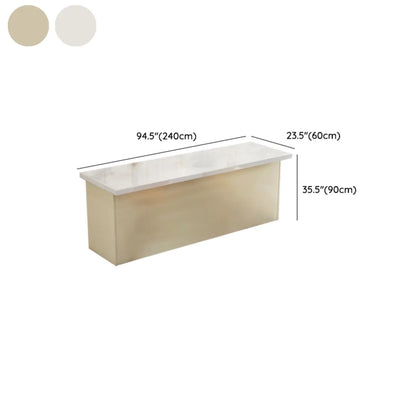 Tables de bar modernes en bois imitation marbre blanc avec rangement