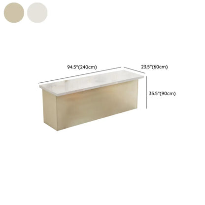 Tables de bar modernes en bois imitation marbre blanc avec rangement