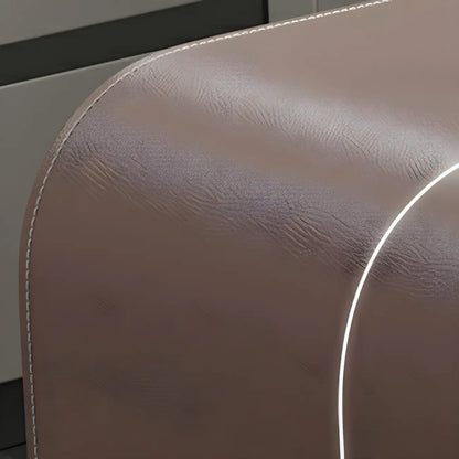 Tables de bar modernes en cuir marron et bois courbé avec 3 tiroirs