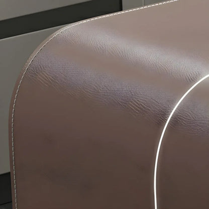 Tables de bar modernes en cuir marron et bois courbé avec 3 tiroirs