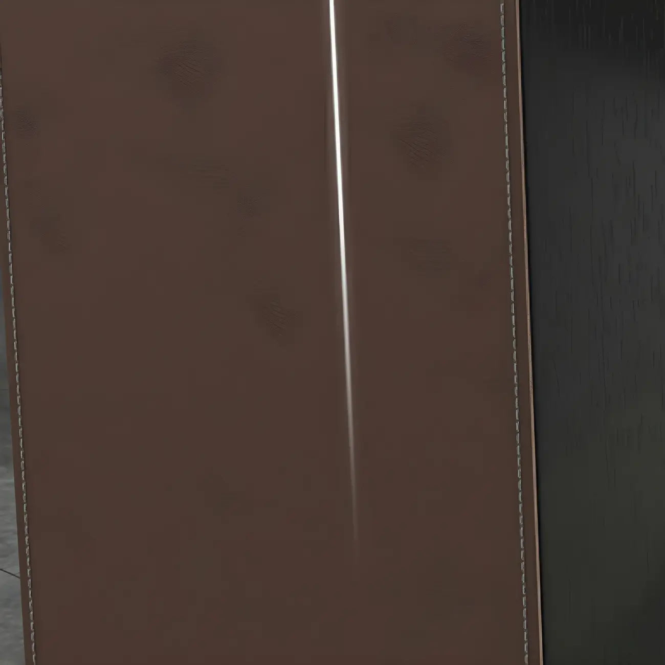 Tables de bar modernes en cuir marron et bois courbé avec 3 tiroirs