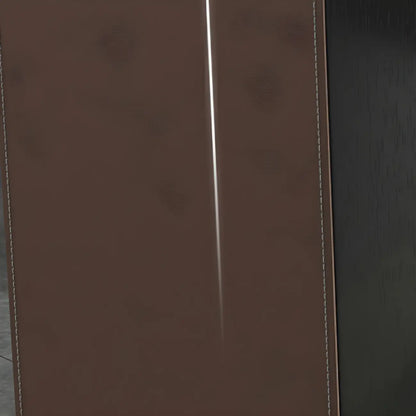 Tables de bar modernes en cuir marron et bois courbé avec 3 tiroirs