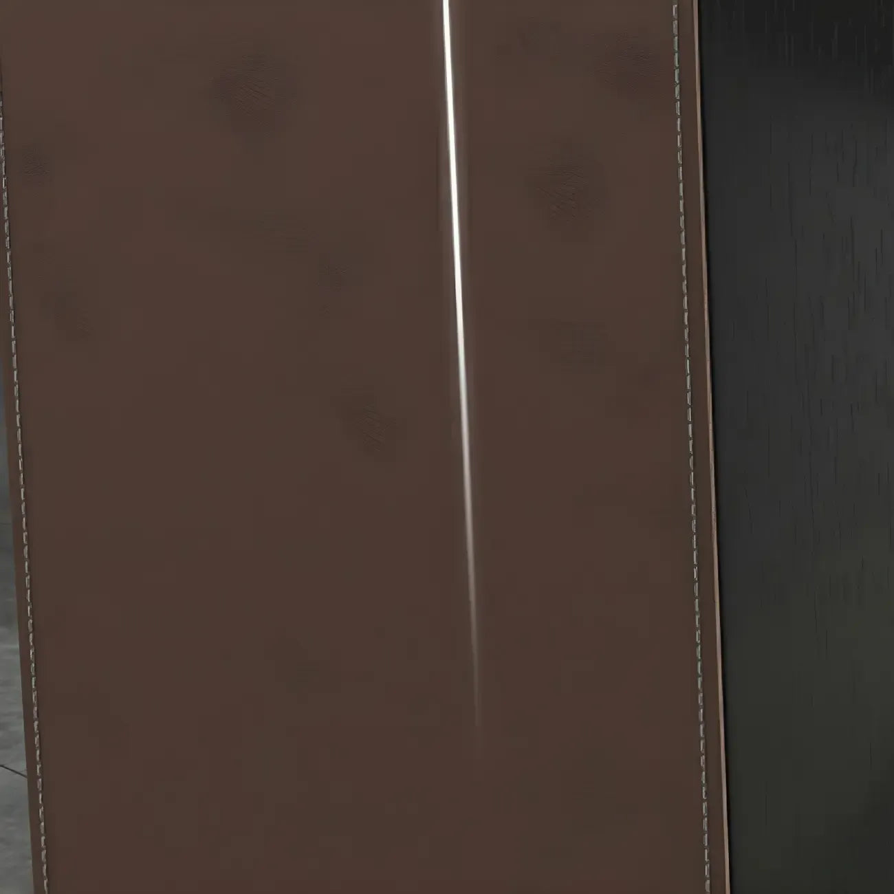 Tables de bar modernes en cuir marron et bois courbé avec 3 tiroirs