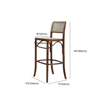 Tabouret de bar haut carré en rotin style vintage, élégant et élégant.