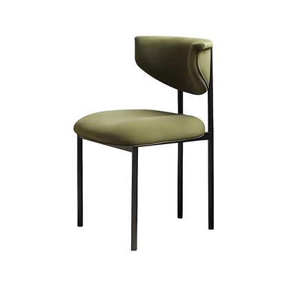 Chaise de salle à manger rembourrée avec pieds en métal et dossier ouvert