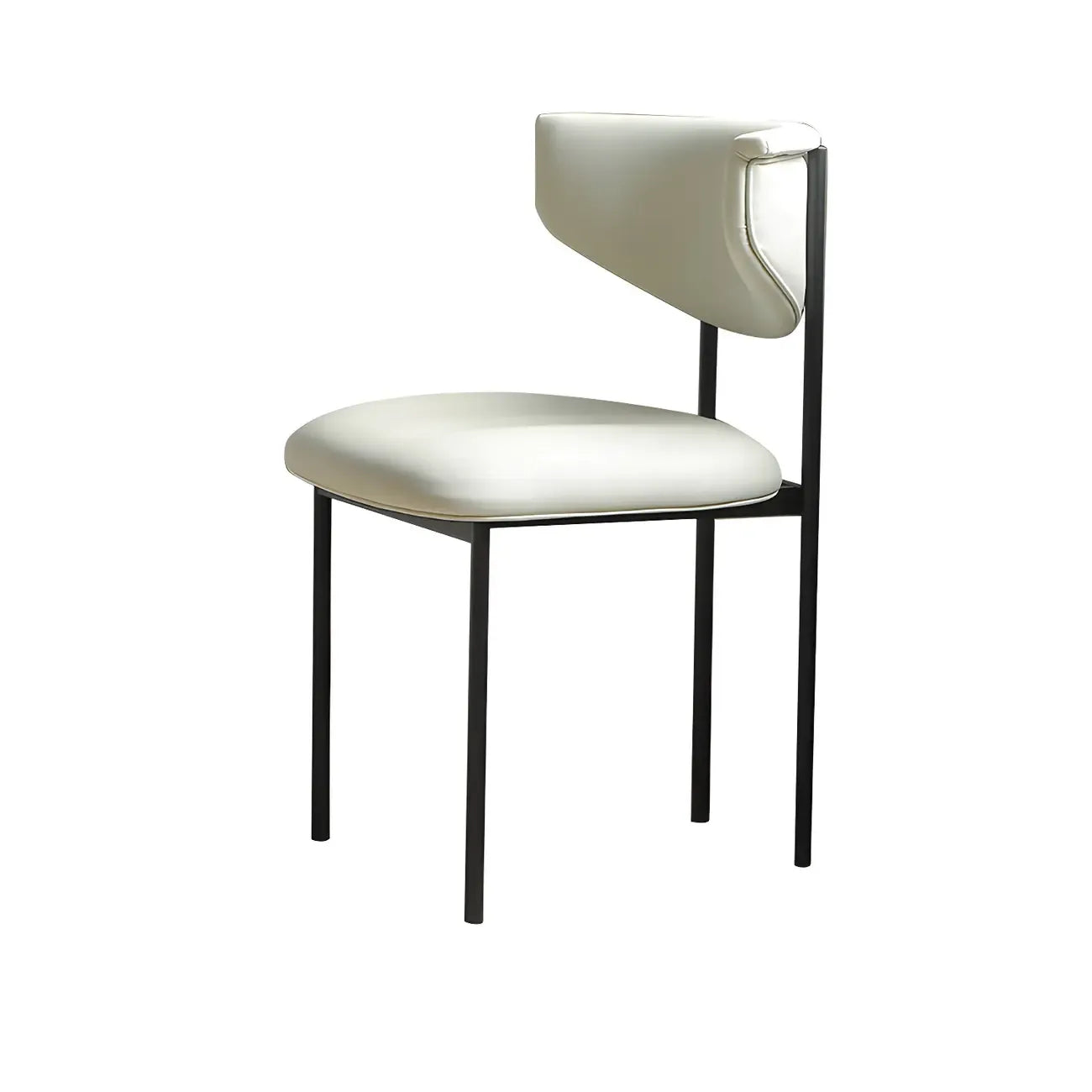 Chaise de salle à manger rembourrée avec pieds en métal et dossier ouvert