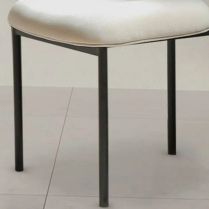 Chaise de salle à manger rembourrée avec pieds en métal et dossier ouvert
