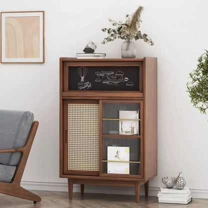 Bibliothèque moderne en bois de cerisier avec rangement