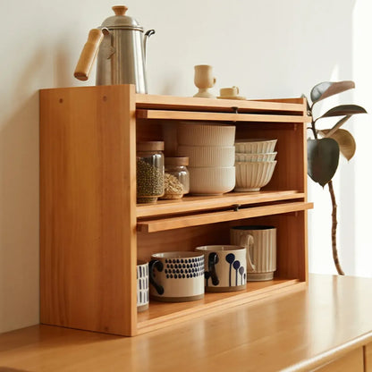 Vitrine de table en bois et verre pour la décoration de cuisine
