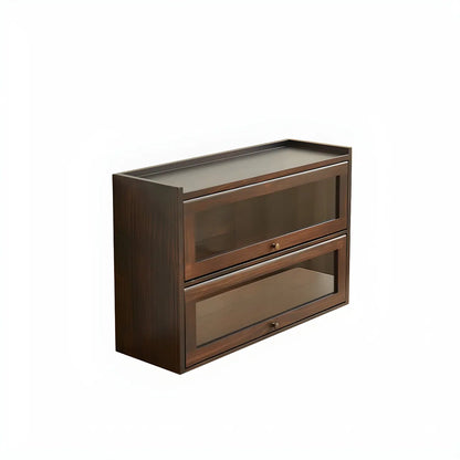 Vitrine de table en bois et verre pour la décoration de cuisine