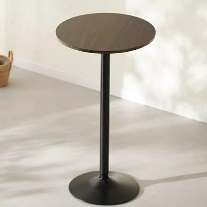 Tables de bar rondes minimalistes en bois et métal