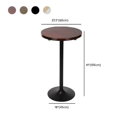 Tables de bar rondes minimalistes en bois et métal