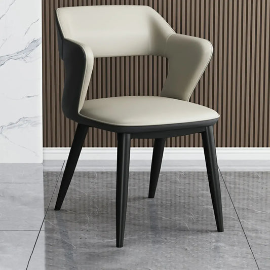 Fauteuil moderne à dossier ouvert en similicuir, chaise de salle à manger