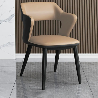 Fauteuil moderne à dossier ouvert en similicuir, chaise de salle à manger
