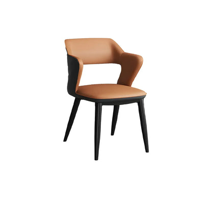 Fauteuil moderne à dossier ouvert en similicuir, chaise de salle à manger