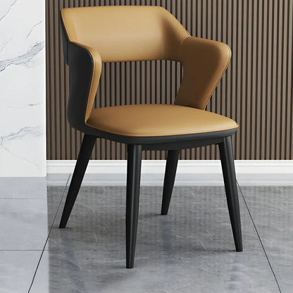 Fauteuil moderne à dossier ouvert en similicuir, chaise de salle à manger