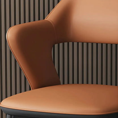 Fauteuil moderne à dossier ouvert en similicuir, chaise de salle à manger