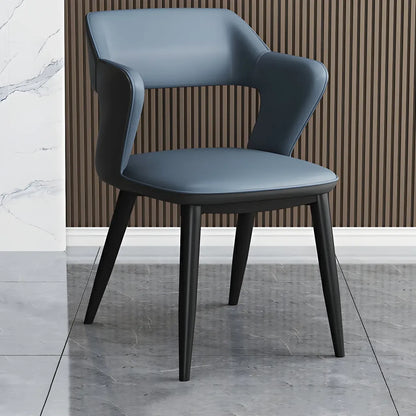 Fauteuil moderne à dossier ouvert en similicuir, chaise de salle à manger