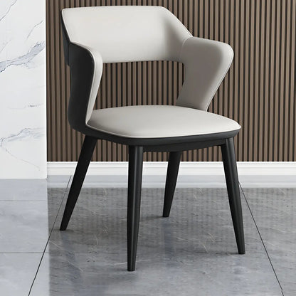 Fauteuil moderne à dossier ouvert en similicuir, chaise de salle à manger