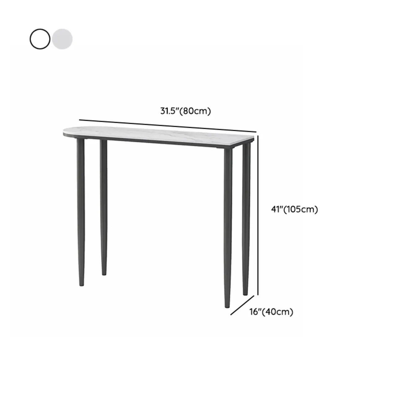 Table de bar moderne aux formes libres avec plateau en pierre blanche et structure en fer
