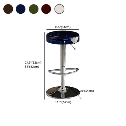 Tabouret de bar pivotant et réglable en métal et acrylique transparent élégant