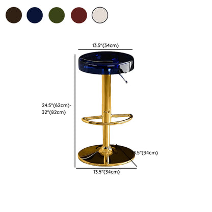 Tabouret de bar pivotant et réglable en métal et acrylique transparent élégant