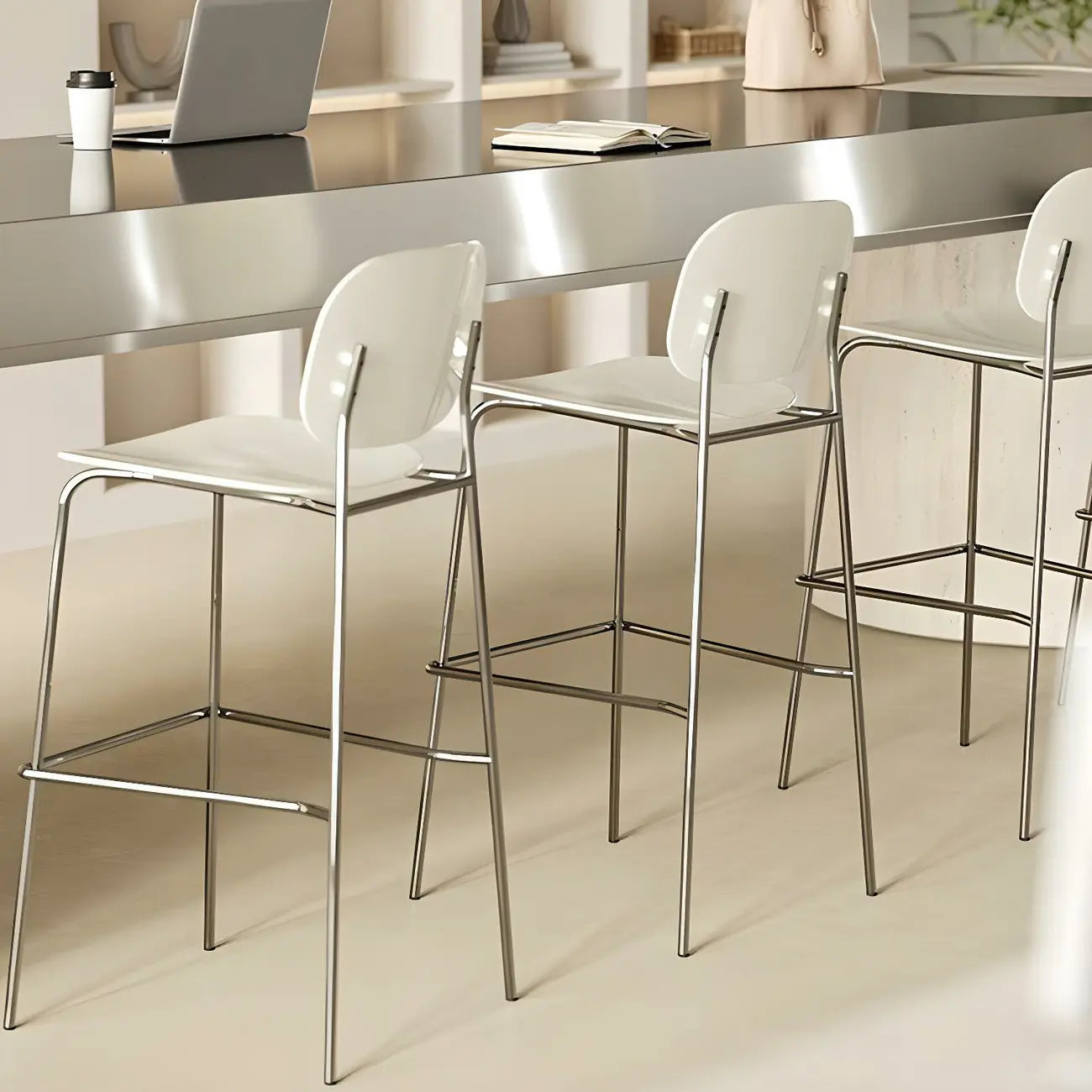 Tabourets de bar modernes en métal et acrylique, hauteur comptoir