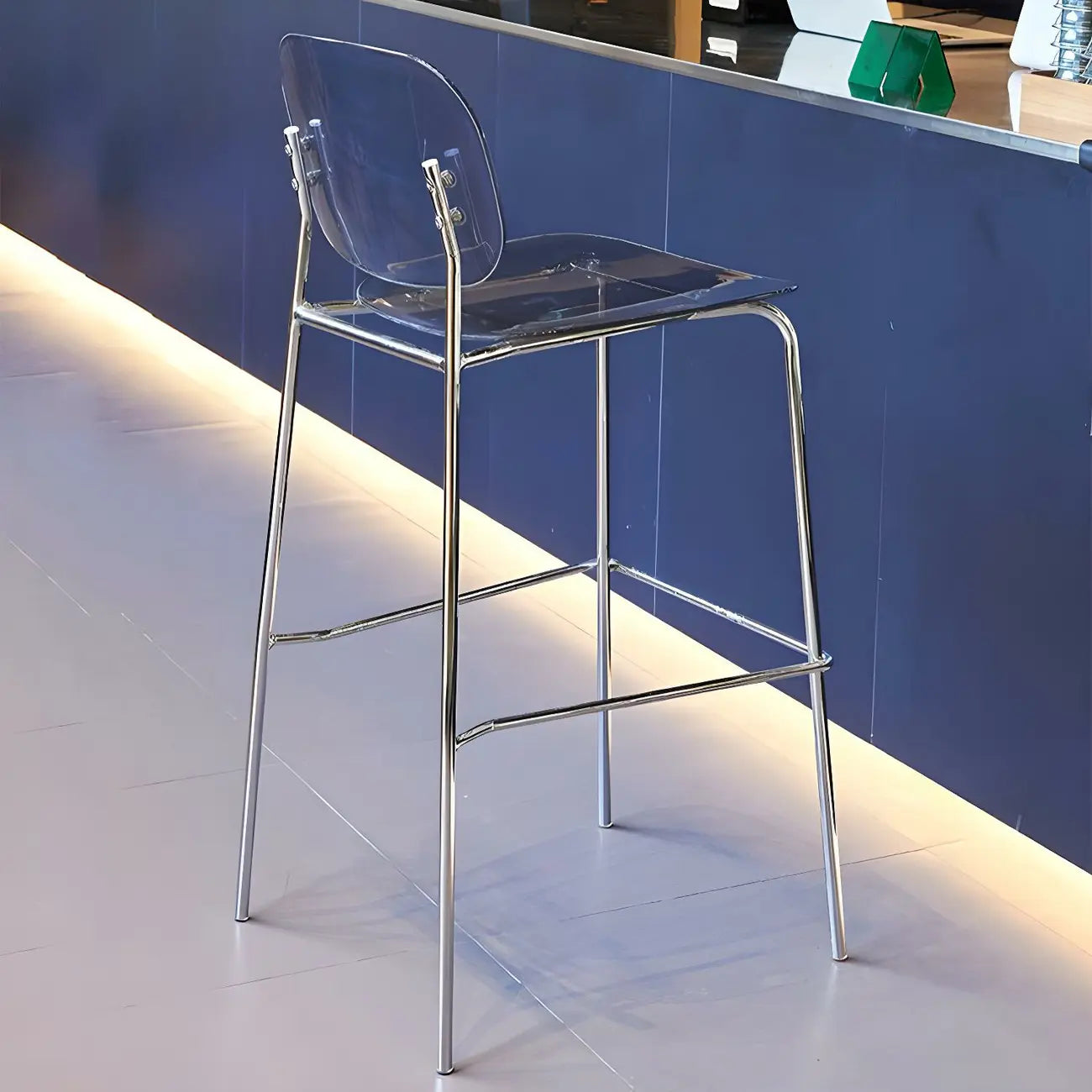 Tabourets de bar modernes en métal et acrylique, hauteur comptoir