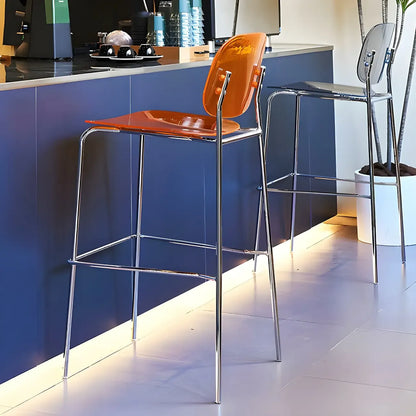 Tabourets de bar modernes en métal et acrylique, hauteur comptoir