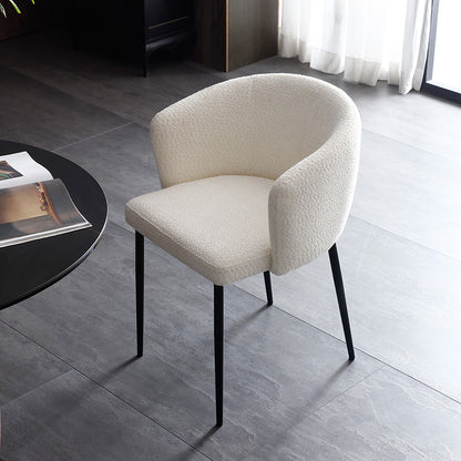 Chaise de salle à manger moderne avec revêtement en chenille et pieds en métal