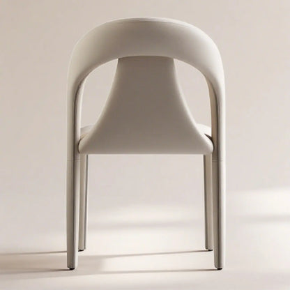 Ensemble de 2 chaises de salle à manger modernes sans accoudoirs, dossier incurvé en similicuir
