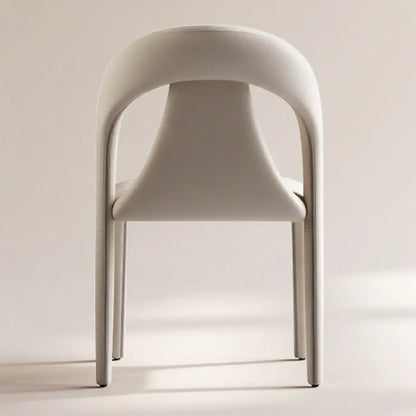 Ensemble de 2 chaises de salle à manger modernes sans accoudoirs, dossier incurvé en similicuir