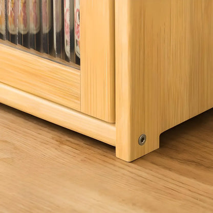 Vitrine moderne en bambou avec portes en acrylique